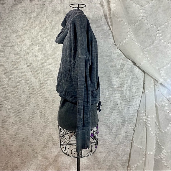 Athleta Tiger Terry grey cinched waist hoodie size S - Picture 7 of 12